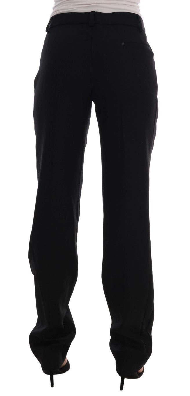 Chic Black Velvet Straight Formal Pants
