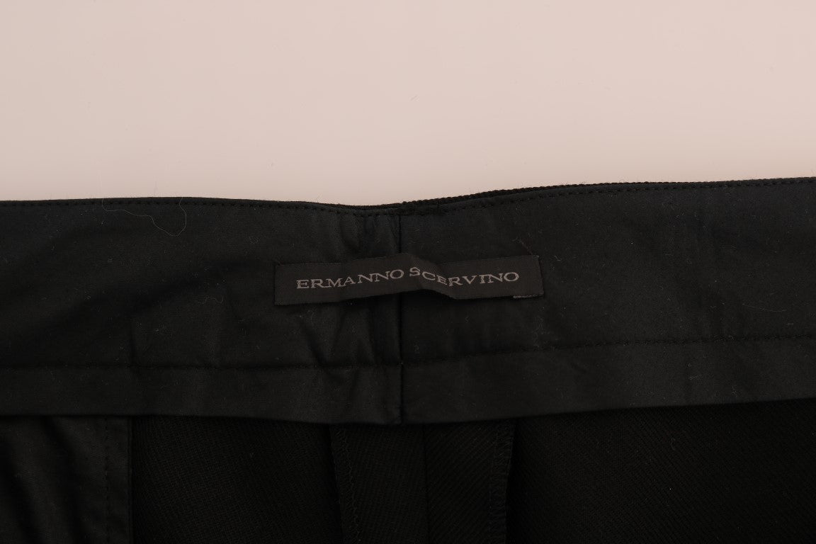 Chic Black Velvet Straight Formal Pants