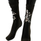 Crystal-Embellished Black Mid-Calf Stockings