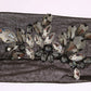 Crystal-Embellished Black Mid-Calf Stockings