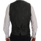 Elegant Striped Gray Wool Blend Waistcoat