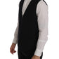 Elegant Striped Wool Blend Waistcoat Vest