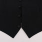 Elegant Striped Wool Blend Waistcoat Vest