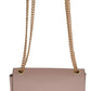 Elegant Ballet Pink Leather Shoulder Bag