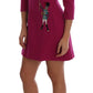 Pink Sequined Wool A-Line Dress