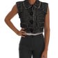Elegant Tweed Button Front Vest