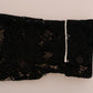 Elegant Black Floral Lace Crystal Shirt Blouse