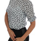 Polka Dotted Silk Blouse Top