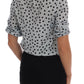 Polka Dotted Silk Blouse Top