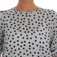 Polka Dotted Silk Blouse Top