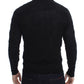 Elegant Black Merino Wool Cardigan