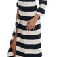 Elegant Blue Striped Coat Jacket