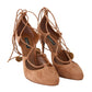 Beige Suede Tassel Stiletto Heels