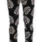 Slim Fit Leaf Print Ankle Pants