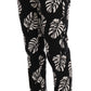 Slim Fit Leaf Print Ankle Pants