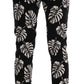 Slim Fit Leaf Print Ankle Pants