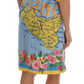 Sicilian Charm Silk Dress with Map Print