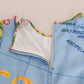 Sicilian Charm Silk Dress with Map Print