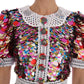 Sequined Crepe Mini Dress with Lace Trim