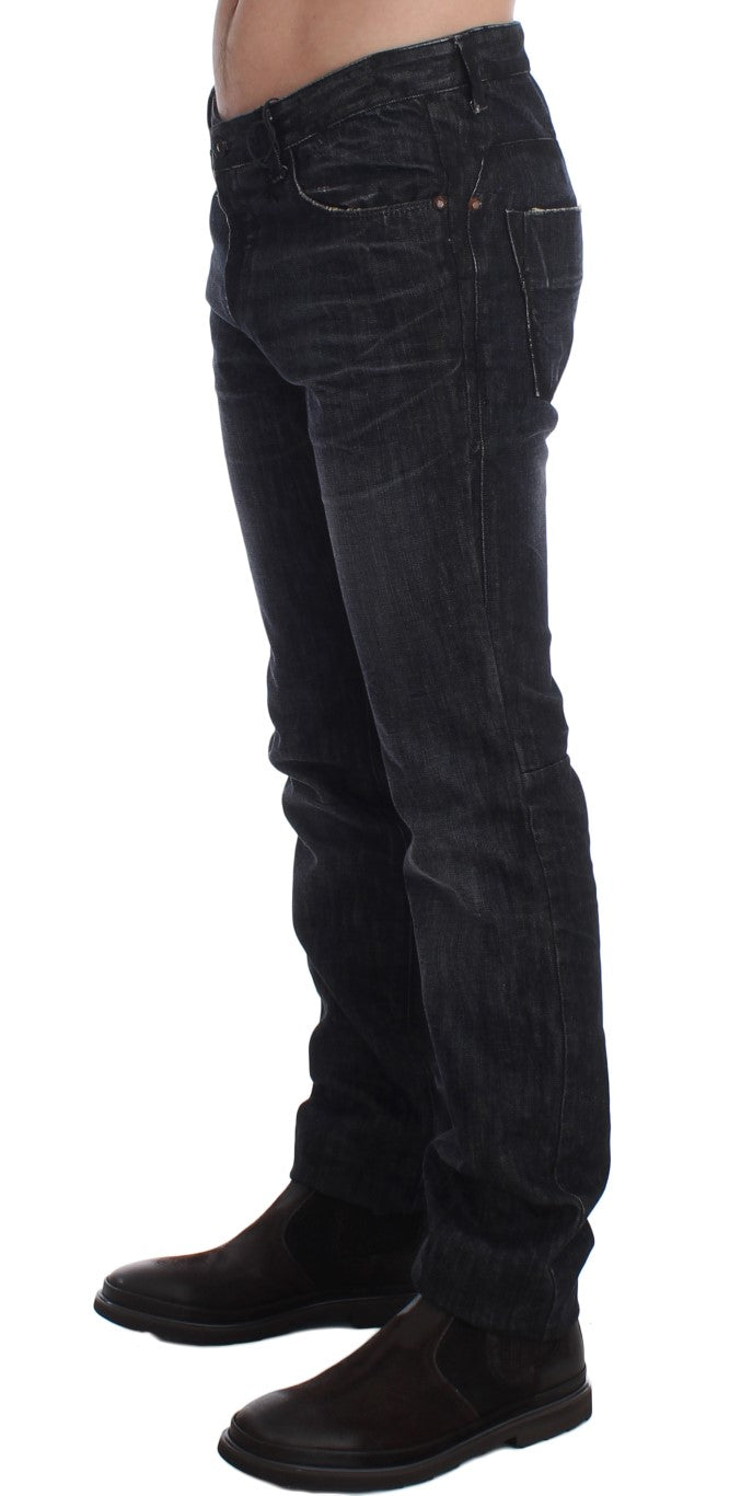 Sleek Gray Slim Fit Denim Jeans