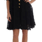 Elegant A-Line Lace Dress with Crystal Details