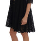 Elegant A-Line Lace Dress with Crystal Details