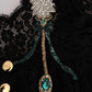 Elegant A-Line Lace Dress with Crystal Details