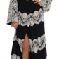 Elegant Silk Floral Lace Kaftan Maxi Dress