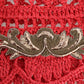 Red Crystal Embellished Cardigan Sweater