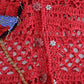 Red Crystal Embellished Cardigan Sweater