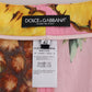 Pink Pineapple Print Cotton Capri Pants