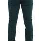 Elegant Green Super Slim Fit Cotton Trousers