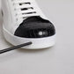 White Leather Logo Portofino Sneaker Shoes