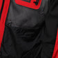 Red Nylon Hooded Men Full Zip Parka Jacket