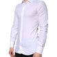 White Cotton Formal Men GOLD Dress Shirt