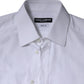White Cotton Formal Men GOLD Dress Shirt