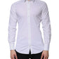 White Cotton Formal Men GOLD Dress Shirt