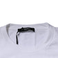 White Medusa Embroidery Crew Neck Pullover Sweater