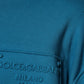 Blue Logo Cotton Hooded Sweatshirt Sweater