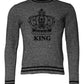 Gray Crown King Cashmere Pullover Sweater