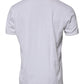 White Logo Embossed Cotton Crewneck T-shirt