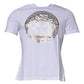 White Medusa Print Cotton Crew Neck T-shirt