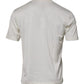 Off White Silk Crew Neck Short Sleeve T-shirt