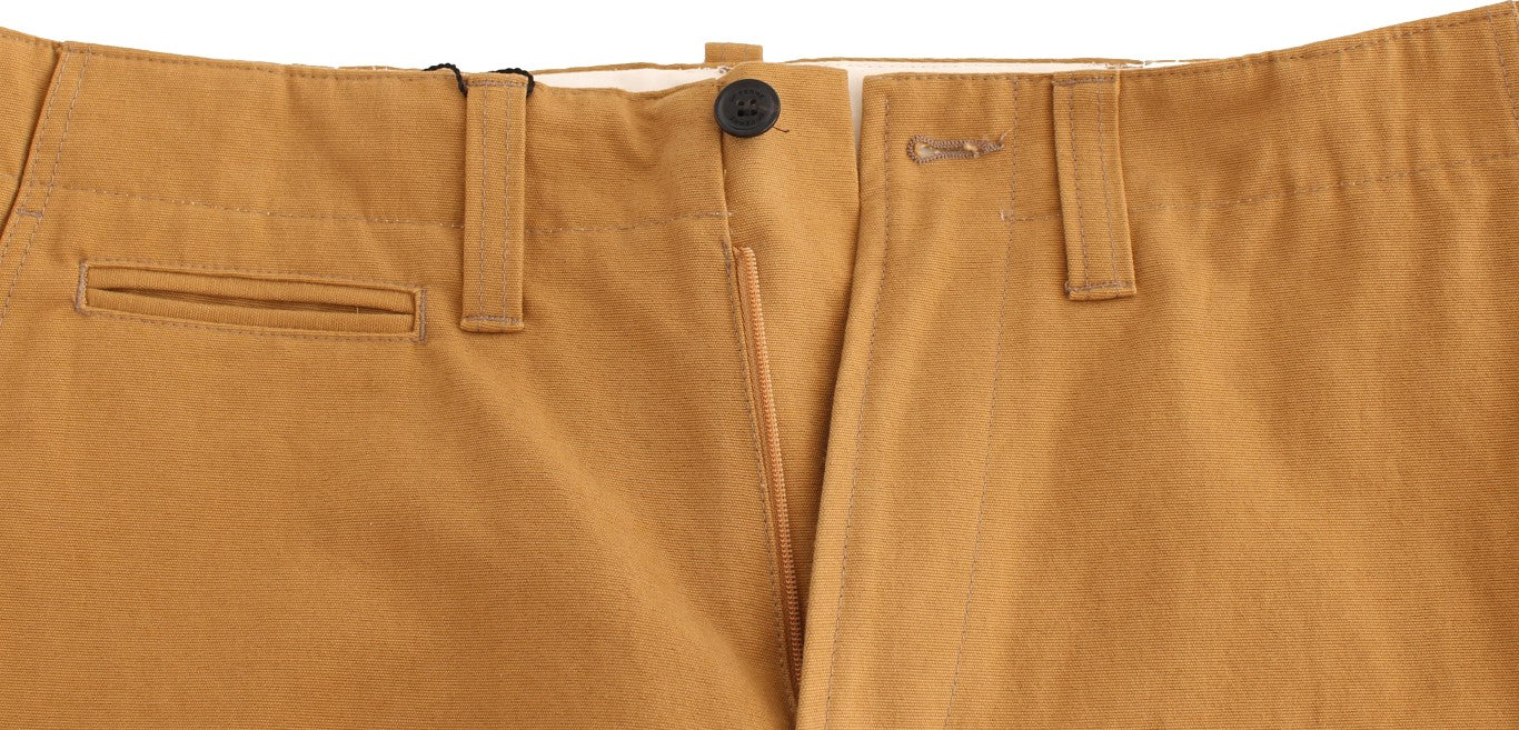 Sunshine Yellow Cotton Chinos Casual Pants