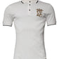 Off White Crown Cotton Collared Polo T-shirt