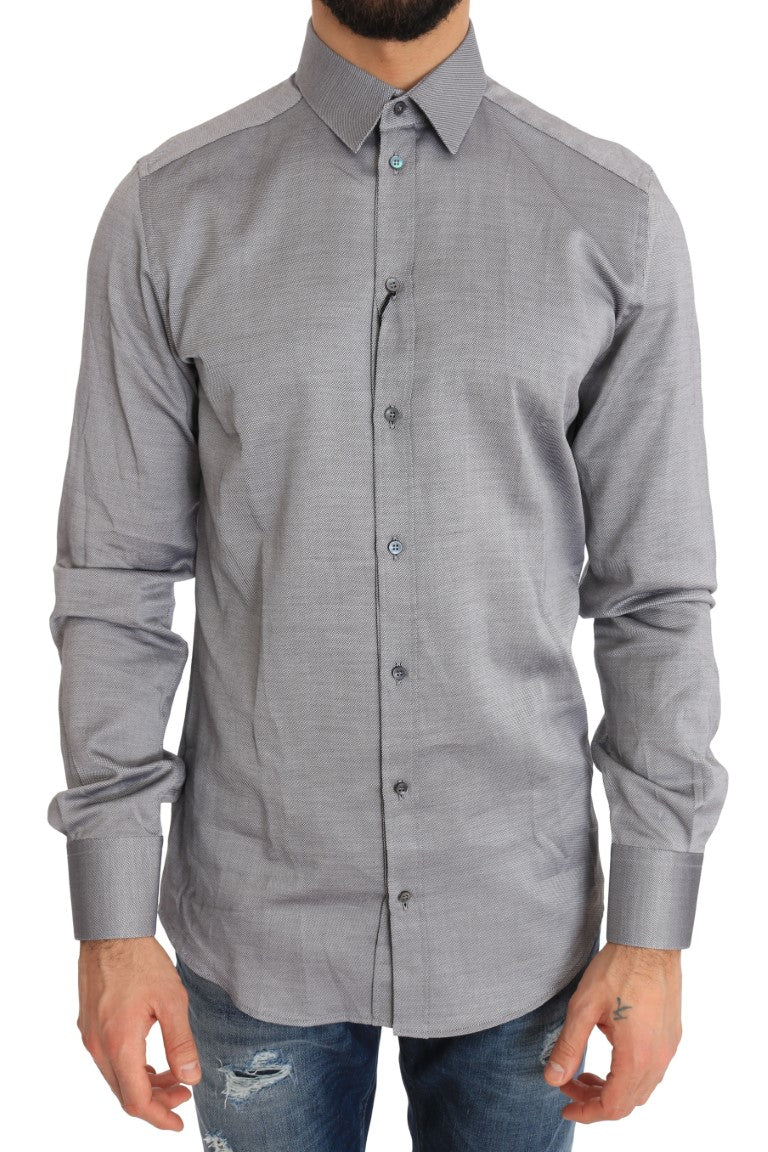 Slim Fit Formal Cotton Shirt in Gray