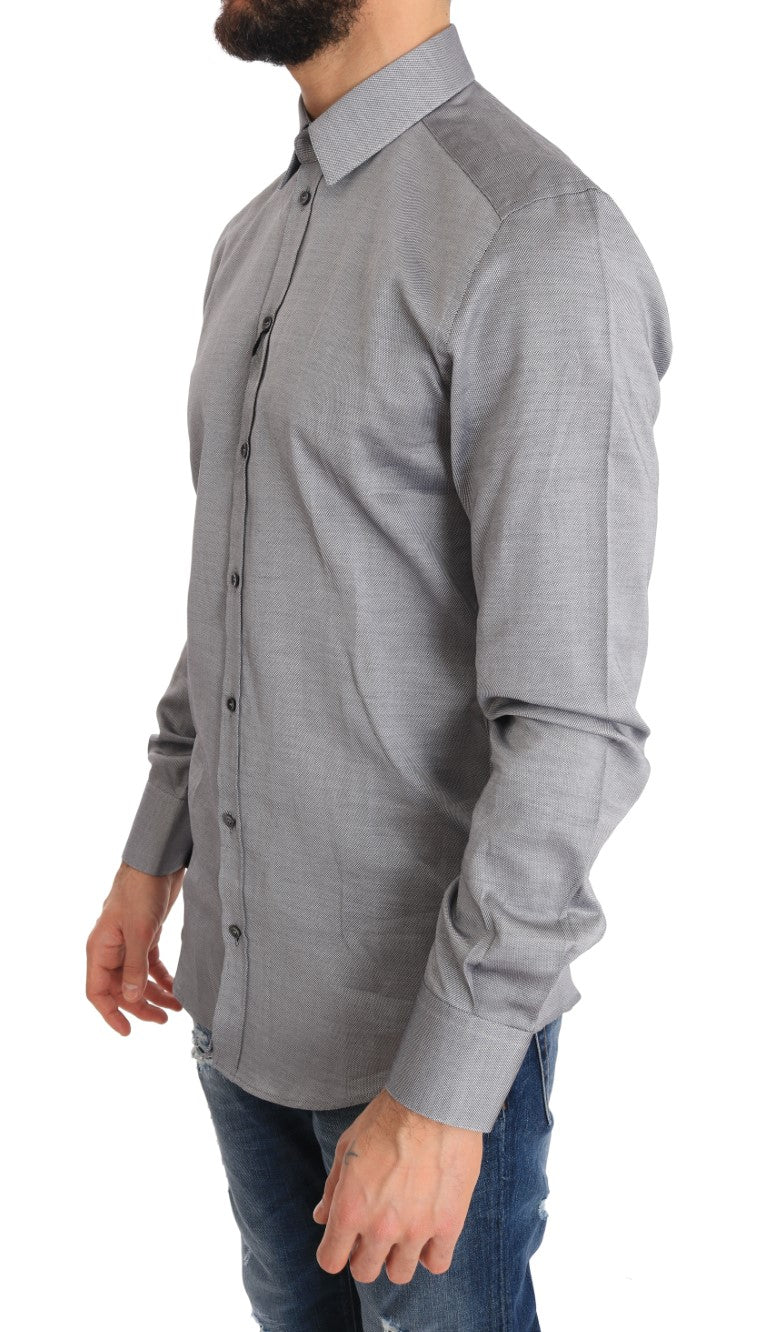 Slim Fit Formal Cotton Shirt in Gray