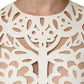 White Cut Out Leather Sleeveless Midi Dress