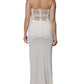 White Strapless Bustier Mermaid Gown Dress