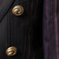 Multicolor Stripes Wool Cropped Blazer Coat Jacket